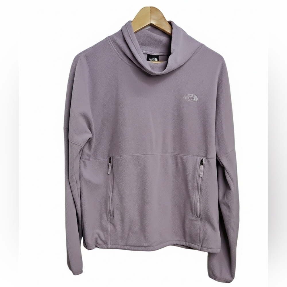 The North Face Light Purple Fleece Hoodie Cowl Neck Sz Med Womens